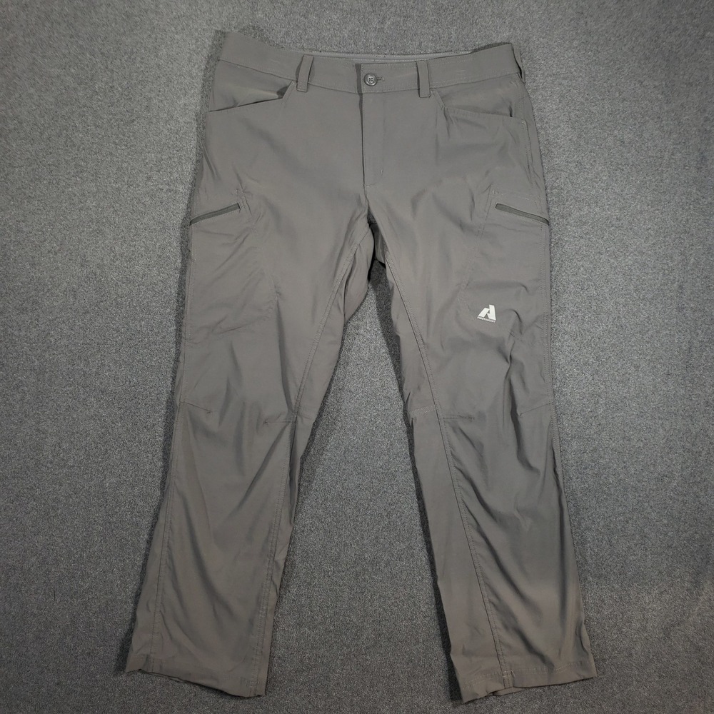 Eddie Bauer First Ascent Guide Pro Pants Men 38x32 Gray Articulated Knees Hiking